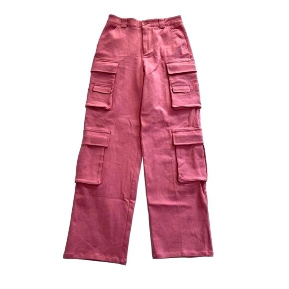 Danielle Guizio Baggy Cargo Pants in Pink